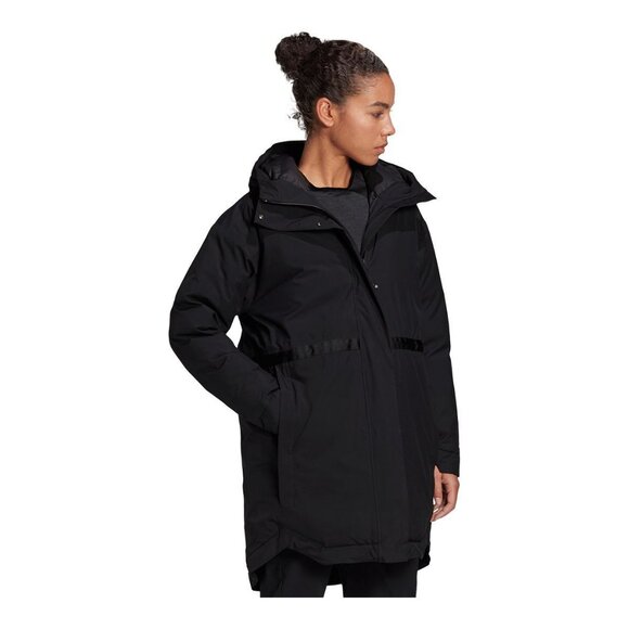 Adidas black urban rain ready parka women's jacket size L - Picture 5 of 9